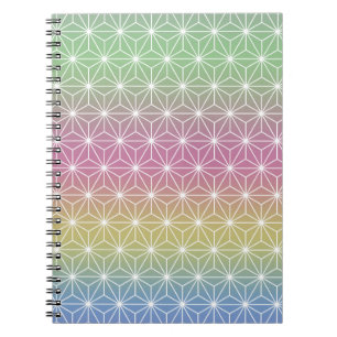 Cuaderno Pastel de arcoiris tradicional japonés de Asanoha