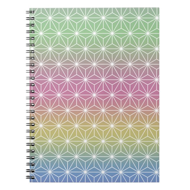 Cuaderno Pastel de arcoiris tradicional japonés de Asanoha (Frente)