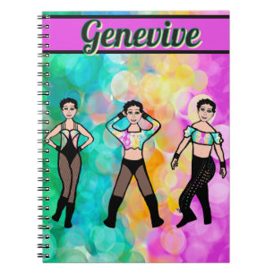 Cuaderno Pastel de bailarina con tres estilos y portátil ne