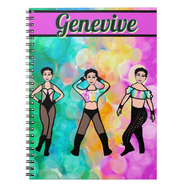 Cuaderno Pastel de bailarina con tres estilos y portátil ne (Frente)