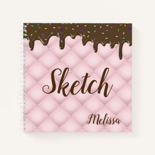 Cuaderno Pastel de chocolate aspersor Monograma Notebo