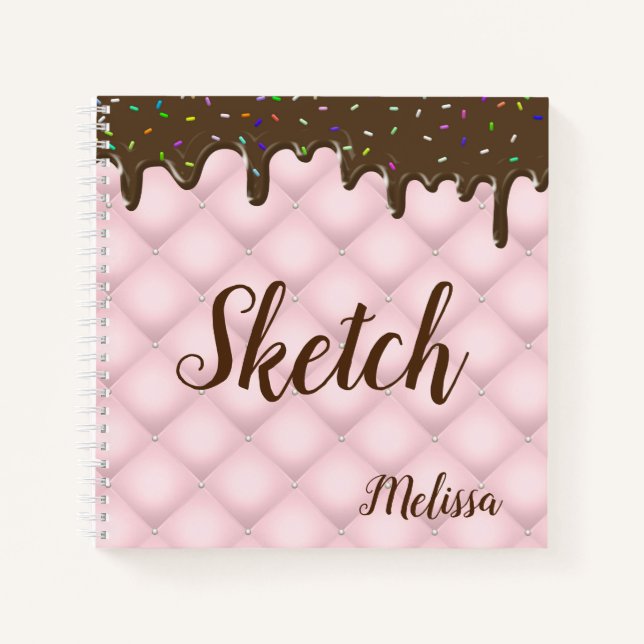 Cuaderno Pastel de chocolate aspersor Monograma Notebo (Anverso)