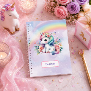 Cuaderno Pastel de Cumpleaños de Niña Mágica Unicornio Enca