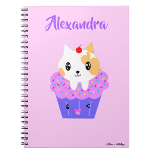 Cuaderno Pastel de gato kawaii calico