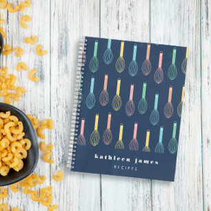 Cuaderno Pastel de globo Whisks Receta Azul de la Marina