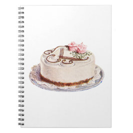 Cuaderno Pastel de hielo blanco con rosa rosado Cumpleaños