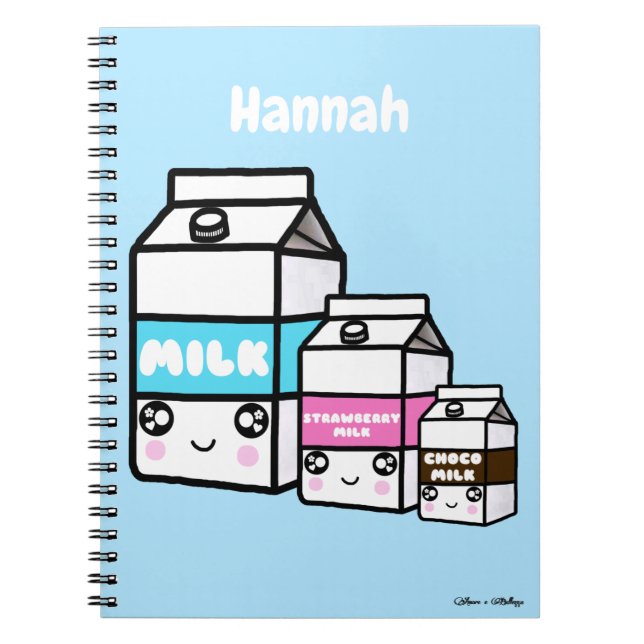 Cuaderno Pastel de leche de Kawaii personalizado (Frente)