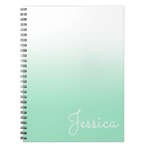 Cuaderno Pastel de menta y ombre blanco