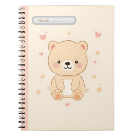 Cuaderno pastel de osito adorable