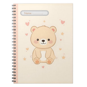 Cuaderno pastel de osito adorable