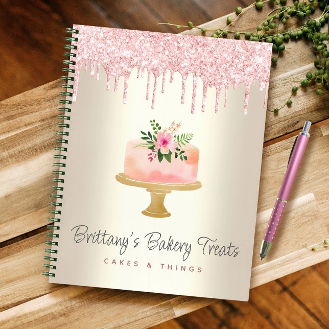 Cuaderno Pastel de panadería Rubor Purpurina rosado gotea o (Subido por el creador)