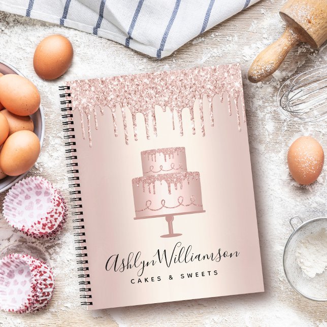 Cuaderno Pastel de pastelería Rosa de oro Purpurina de oro  (Subido por el creador)