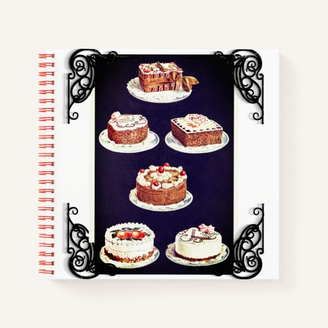 Cuaderno Pastel de postre de época helado retro (Anverso)