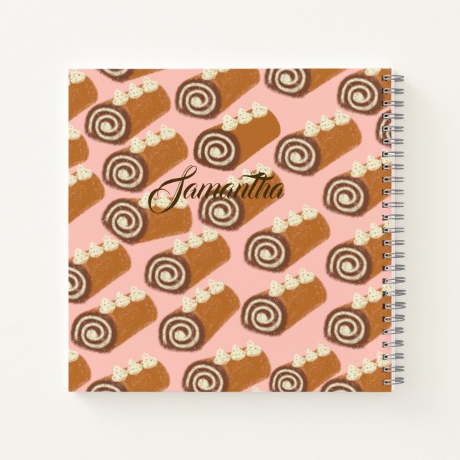 Cuaderno Pastel de Rollo de Chocolate (Reverso)