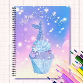 Cuaderno Pastel de tarta de cola de sirena Pastel azul rosa