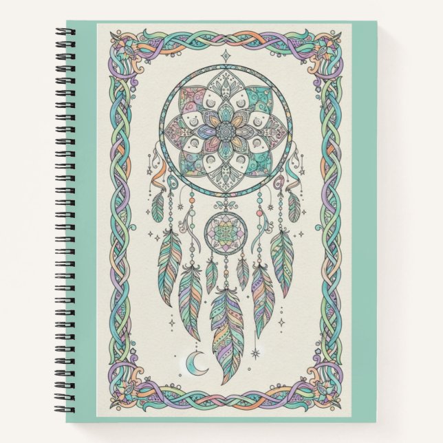 Cuaderno Pastel Dreamcatcher Celestial Bohemian Art Journal (Anverso)