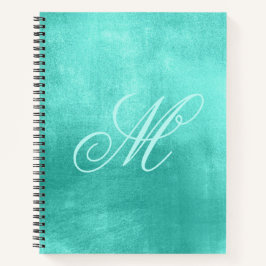 Cuaderno Pastel Fancy Monograma Relieve metalizado Turquesa