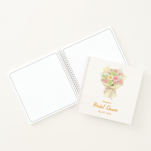 Cuaderno Pastel Floral Bridal Shower bouquet wedding  (Interior)