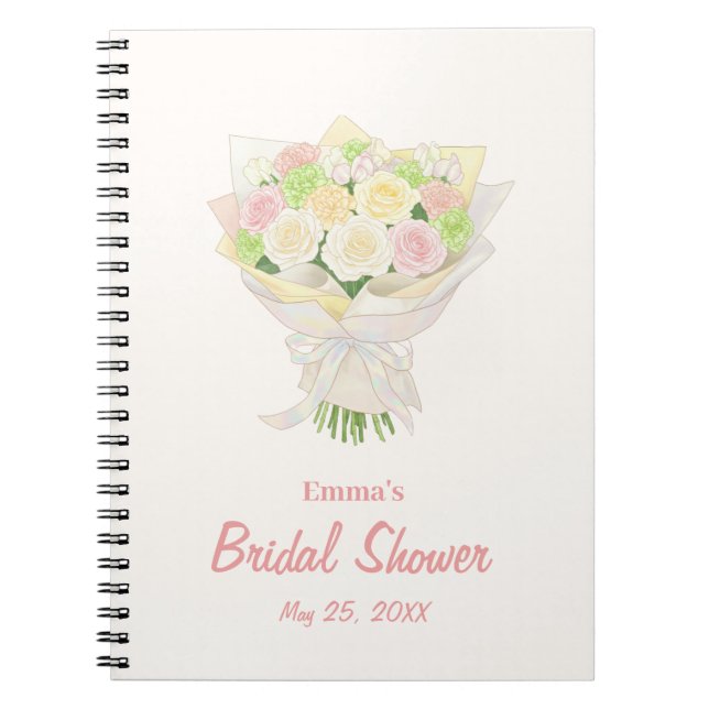Cuaderno Pastel Floral Bridal Shower  – Japanese (Frente)