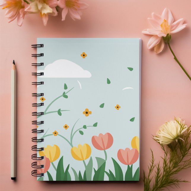 Cuaderno Pastel Floral con nombre de personalizable verde c (Pastel Floral in light green customizable name Notebook)