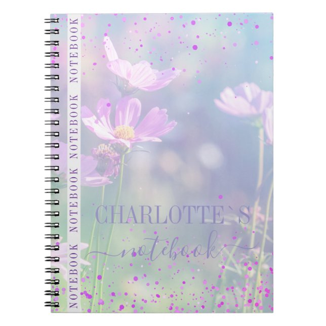 Cuaderno Pastel Floral  Customizable Sunshine (Frente)
