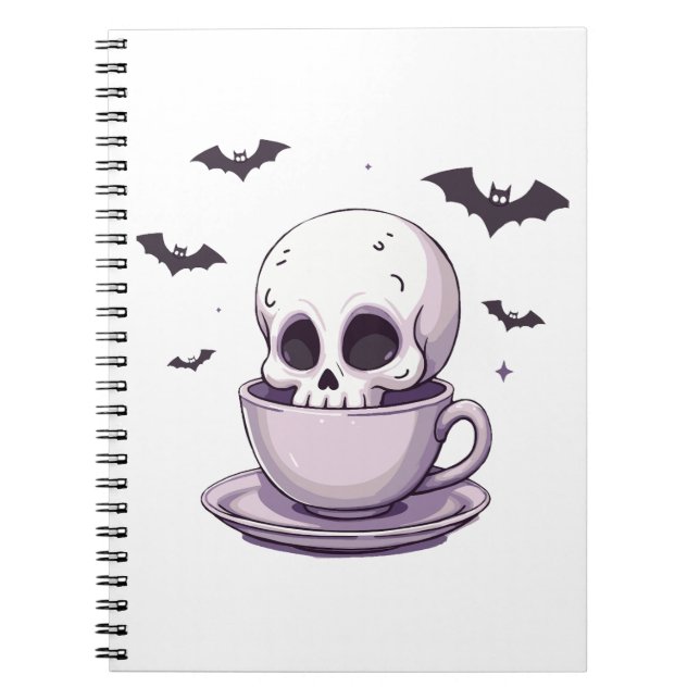 Cuaderno Pastel Goth Skull in Teacup (Frente)