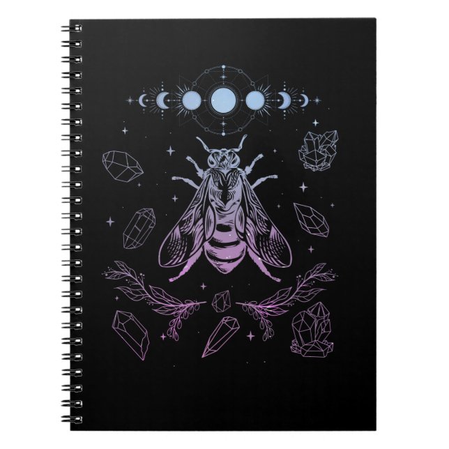 Cuaderno Pastel Gótico Moon Insect Gothic Wicca Crescent Be (Frente)