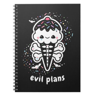 Cuaderno Pastel Grunge Cute Helado Cráneo