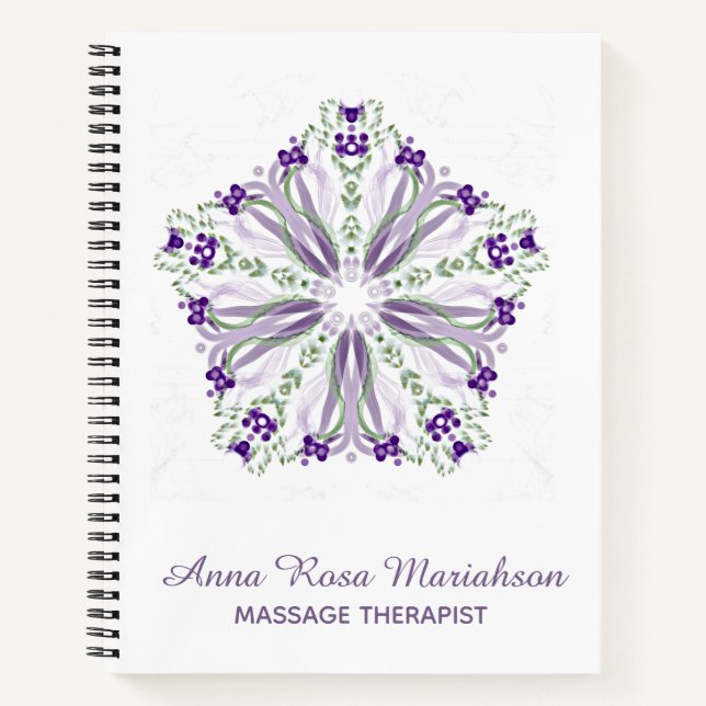 Cuaderno *~* Pastel Healer Star Mandala meditativa púrpura (Anverso)