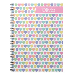 Cuaderno Pastel Hearts Monogramado San Valentín