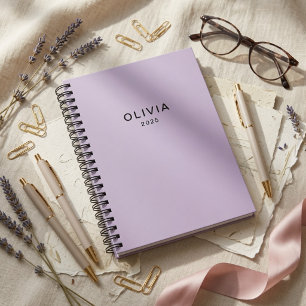 Cuaderno Pastel Lavanda Personalizado Nombre Personalizad
