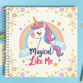 Cuaderno Pastel mágico de unicornio con arcoiris