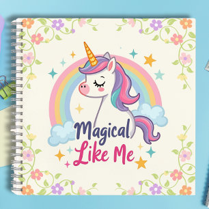 Cuaderno Pastel mágico de unicornio con arcoiris