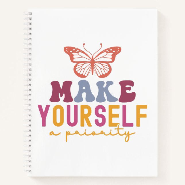 Cuaderno Pastel "Make Yourself a Priority" Self Care (Anverso)