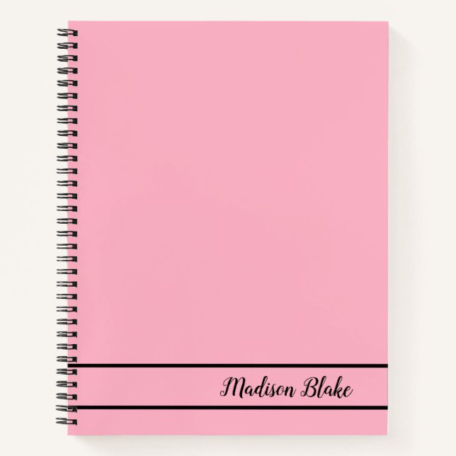 Cuaderno Pastel moderno de color claro rosa (Anverso)