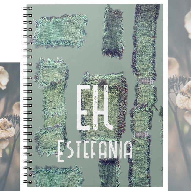 Cuaderno Pastel monograma sage abstracto oliva verde modern (Subido por el creador)