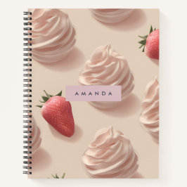 Cuaderno Pastel personalizado de crema de fresa dulce