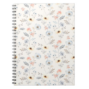 Cuaderno Pastel Poppy Floral Garden Pattern