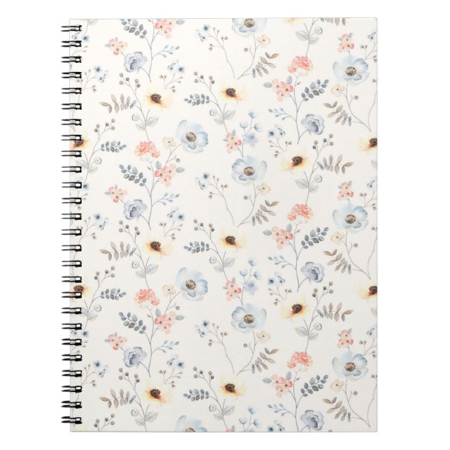 Cuaderno Pastel Poppy Floral Garden Pattern (Frente)