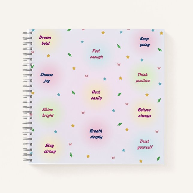 Cuaderno Pastel Positive Affirmations Pattern (Anverso)