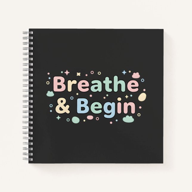 Cuaderno Pastel 'Respira y Comienza' (Anverso)