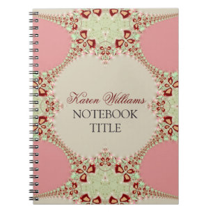 Cuaderno pastel rosa de encaje