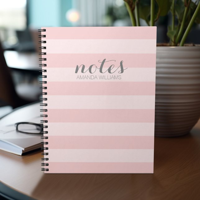 Cuaderno Pastel Rubor Pink and Grey Notes for Women (Personalized notebook - add photos and your name or other text)