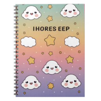 Cuaderno “Pastel soñador, nubes suaves, estrellas, cubierta