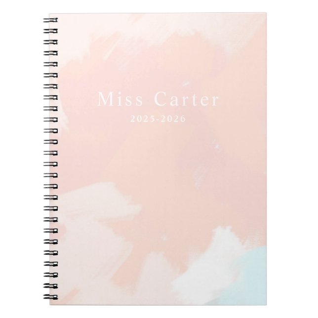 Cuaderno Pastel Springtime con detalles de nombre y año (Frente)