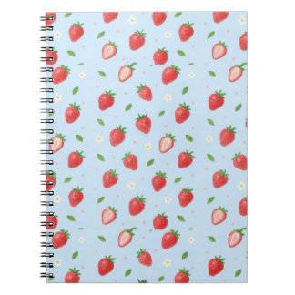Cuaderno Pastel Strawberry Dreams Seamless Pattern