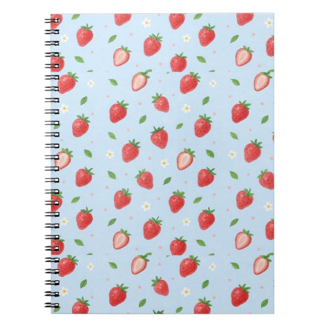 Cuaderno Pastel Strawberry Dreams Seamless Pattern (Frente)