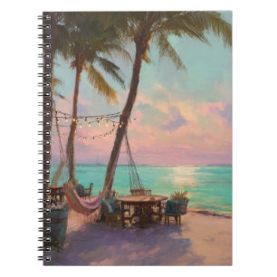 Cuaderno Pastel Sunset Hammock Beach Café Bloc de notas