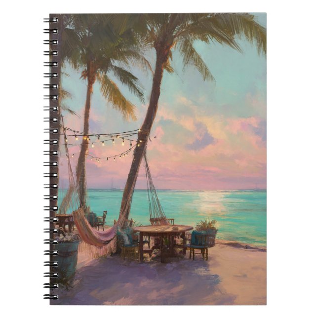 Cuaderno Pastel Sunset Hammock Beach Café Bloc de notas (Frente)