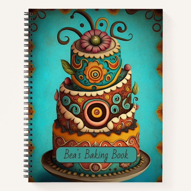 Cuaderno Pastel único de Capa de Boho, receta de Personaliz (Anverso)